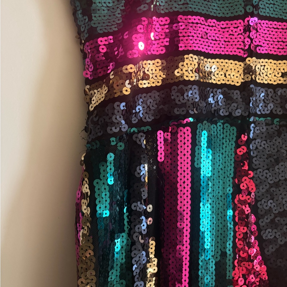 Crystal Doll Spaghetti Strap Sequin Jumpsuit (Like New) - Picture 6 of 7